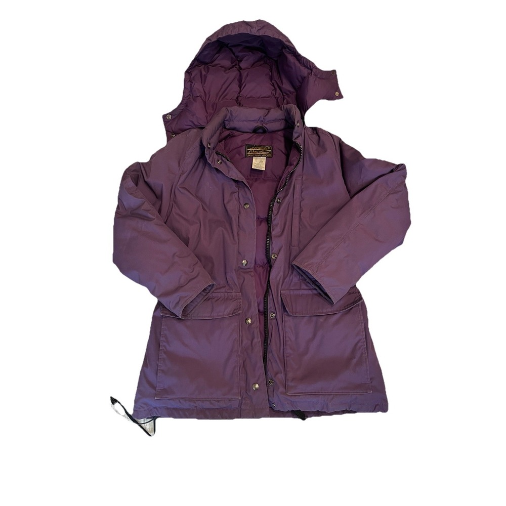 Vintage  Eddie Bauer Goose Down Jacket Purple Plum Women's‎ Size M Made USA